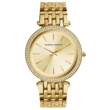 Hannah Martin 1185 Quartz Watch Women Wristwatches Rhinestone Luxury Gold  Fashion Watches Stainless Steel Reloj de mujer